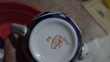azza mini tortlar: Çay dəsti, rəng - Qırmızı, Farfor, SSRİ — 2