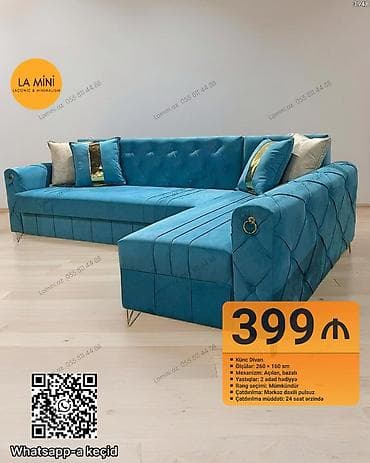 hacioglu mebel fabriki: Künc divan, Açılan, Bazalı, Parça, Şəhərdaxili pulsuz çatdırılma — 1