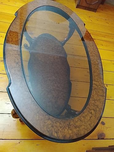 Oval masa, Açılmayan, Təkərsiz, Şüşə, Zəmanətsiz, Ünvandan götürmə — 9