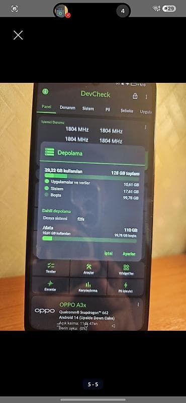 Oppo A3x, 128 ГБ, цвет - Фиолетовый, Отпечаток пальца