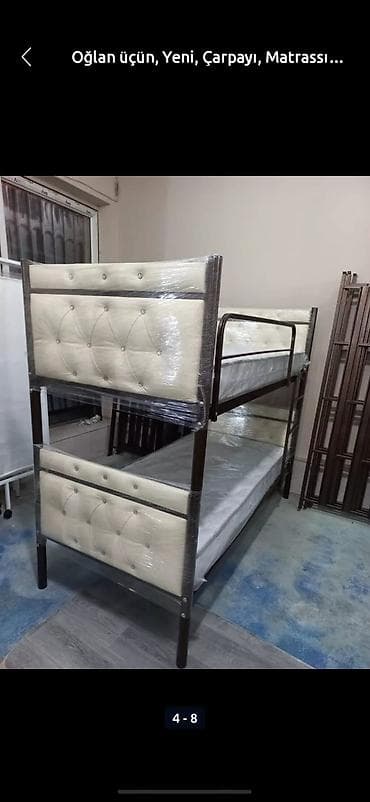 Oğlan və qız üçün, Yeni, Çarpayı, Matras ilə, Siyirməsiz, Dəmir — 9