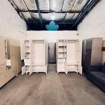 3 qapılı, Güzgülü, Bej, Digər material, Açılan, Düz dolab