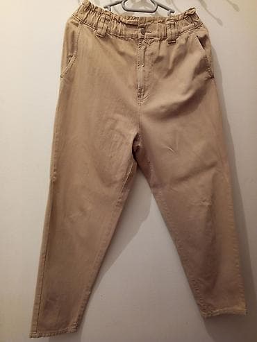 kambat şalvar: Bej rəngli qadın şalvarı - Model: Konusvari kəsim, yuxarıdan bir az — 1