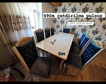 Qonaq otağı üçün, Açılan, 6 stul