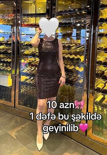 Qadın geyimləri – müxtəlif modellər 1) Qara parıltılı kokteyl donu -