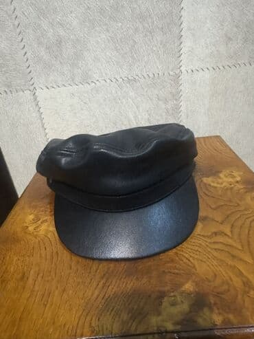 Daewoo: Qara dəri kepka – kapitan/baker boy stili - Material: yüksək — 5