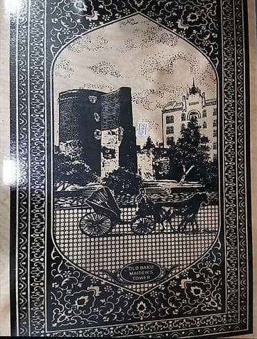 Bakı temalı nərd lövhəsi - Material: ağac, üstü oyma və naxışlı işləmə