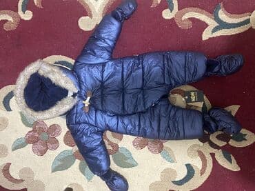 sukeçirməz uşaq şalvarları: Uşaq üçün qış kombinezonu – tünd göy rəngdə, qalın və yastı tikişli — 1