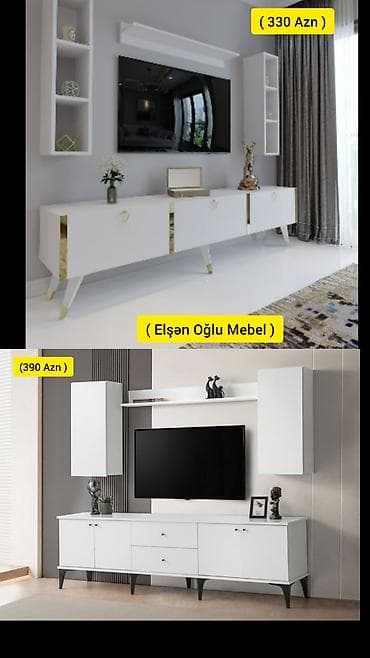 embawood tv stend: Yeni, Düz TV altlığı, Polkalı, Laminat, Rusiya — 1