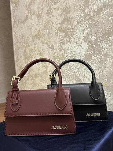 Видеоигры и приставки: Jacquemus Le Chiquito üslubunda mini çanta - Rənglər: bordo və qara - — 6