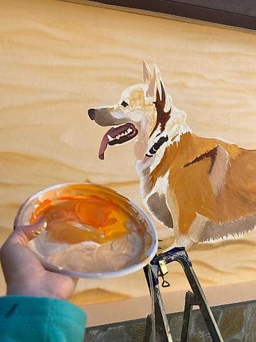 Taxta üçün boyalar: Divar rəsimlərinin çəkilməsi🎨 Qiymət rəsmə və onun ölçüsünə uyğun — 1