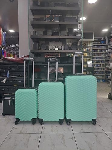 dart: Mint rəngli 3-lü səyahət çamadan dəsti - Korpus: sərt plastik (ABS/PC — 1