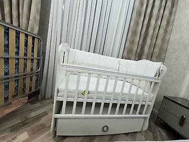 Uşaq mebeli: Oğlan və qız üçün, Dördbucaq, Beşik, Dəst ilə, Matras ilə, Yellənmə mexanizmsiz — 2