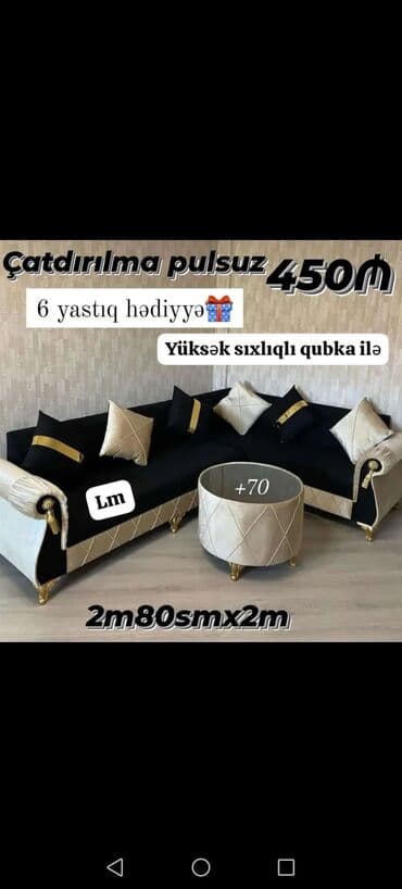 taxt uzluyu: Künc divan, Yeni, Açılmayan, Bazasız, Şəhərdaxili pulsuz çatdırılma — 17