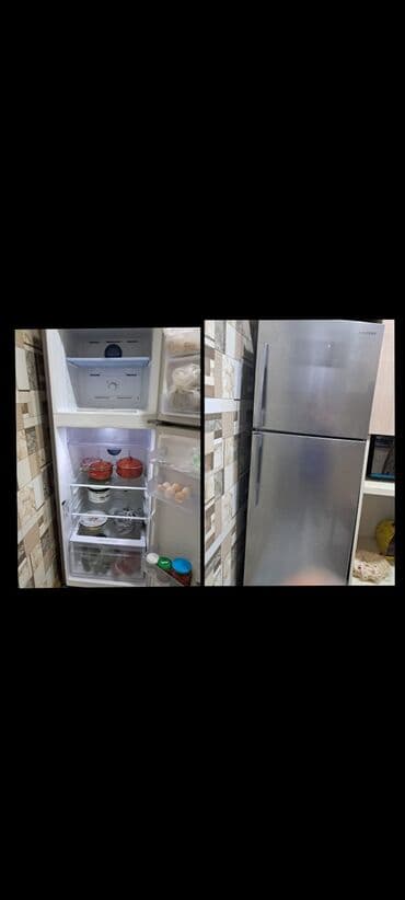 soyuducu ev üçün: İşlənmiş 2 qapılı Samsung Soyuducu Satılır, rəng - Boz, Dolab içi — 1