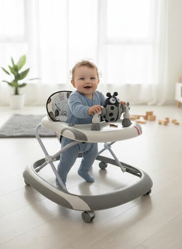 Tibbi maskalar: Uşaq gəzdirəni / yerişi öyrədici - Rəng: ağ‑boz - Yumşaq oturacaq — 1