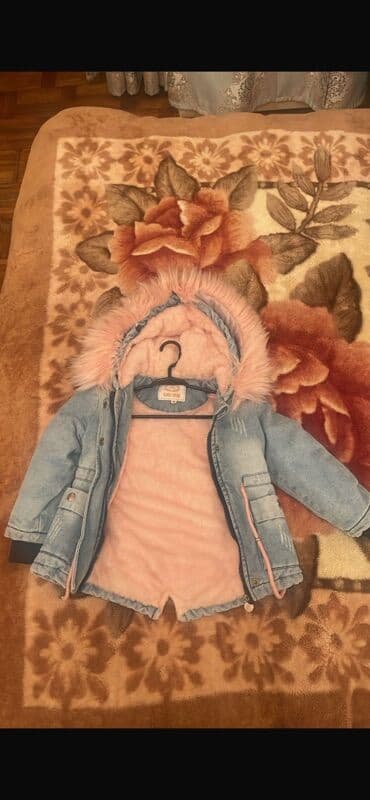 Информатика: Uşaq üçün qız jaketi – cins parka modeli - Material: Açıq mavi cins — 2