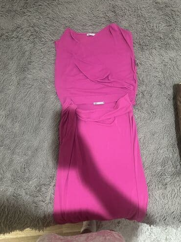zara dəst: ZARA alt‑üst takım – fuşya rəng - Model: 1198/020 (üst) və 1198/021 — 2