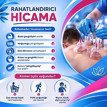 Rahatladıcı hicama, sülük terapiyası və peşəkar masaj xidməti
