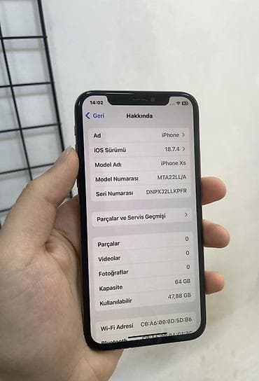 wifi saz: IPhone Xs, 64 GB, Qızılı, Face ID — 6