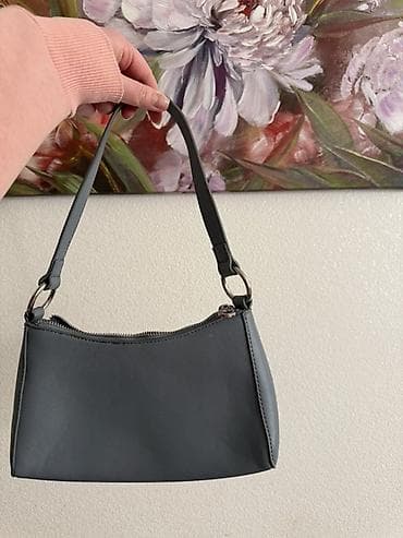 Qadın çanta dəsti – 4 model - Tünd boz mini çiyin çantası: hamar — 1