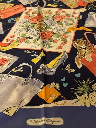bıcaq kəpənək: Salvatore Ferragamo ipək şarf 100% orjinal 100 - Material: 100% ipək — 2