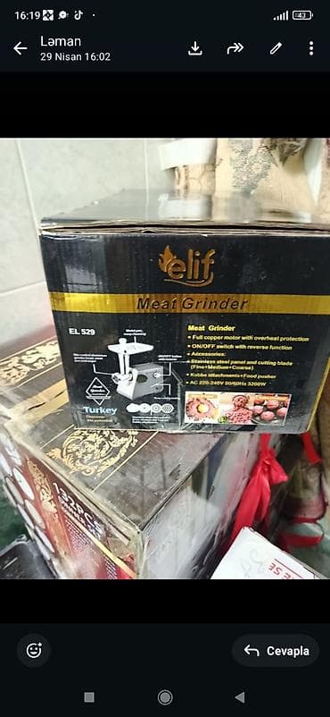 cepis eti: Elif EL 529 ətçəkən (Meat Grinder) Hec isdifadə edilmeyib - Tam mis — 2