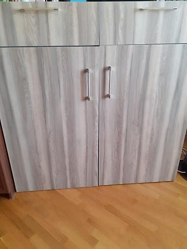 Ağac naxışlı dolab - Material: laminat/LDSP səth, açıq-boz ağac