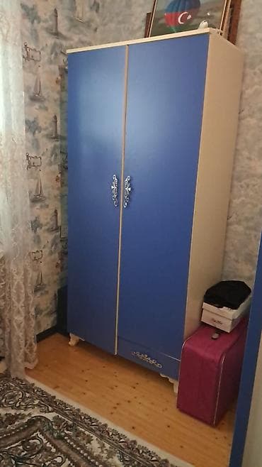 işlənmiş dolablar: 2 qapılı, Mavi, Digər material, Açılan, Düz dolab — 1