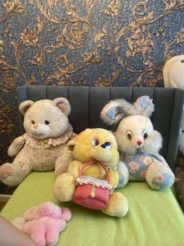 trikotaj uşaq pijamaları: Plyuş oyuncaq dəsti 15 mant - 3 böyük yumşaq oyuncaq: ayı, dovşan və — 2