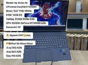 Apple MacBook: İşlənmiş HP Victus, 15.6 ", Intel Core i7, 512 GB — 1