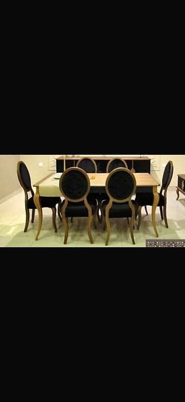 stol destleri: Mətbəx üçün, Açılmayan, Dördbucaq masa, 6 stul — 1