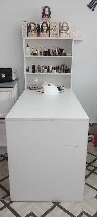 стоячий стол: Угловой стол, С выдвижными ящиками, С полками, Ламинат простой — 4