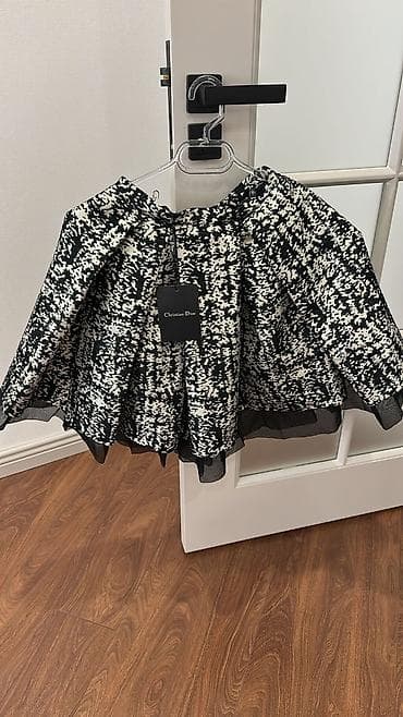 Christian Dior uşaq paltarı - Model: Qara-ağ naxışlı, A-kəsim, ətək