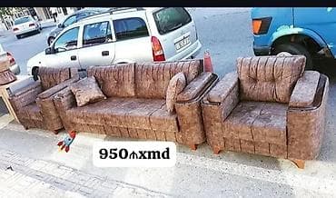 qedimi divan: Klassik divan, 2 kreslo, Bazasız, Açılmayan — 1