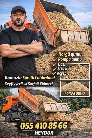 Kamazla catdirilma Satılır / İş üçün Material və Alətlər: Qum pompa