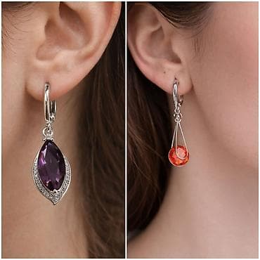 Xuping sırğalar. 1-ci yasəmən qaşlı sırğa -4azn 2-ci narıncı qaşlı