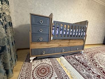 salon mebelləri: Oğlan və qız üçün, Dördbucaq, Beşik, Matras ilə, Yellənmə mexanizm ilə — 2