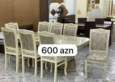 metbex mebileri: Qonaq otağı üçün, Yeni, Açılmayan, Dördbucaq masa, 6 stul — 16