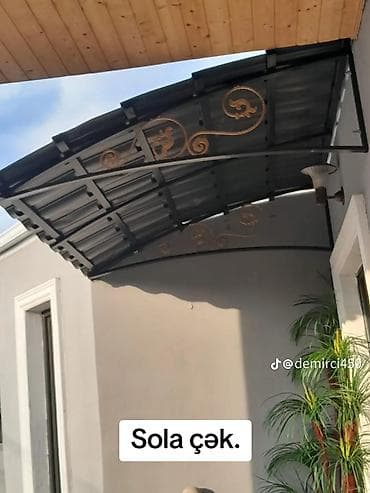demir dam ortuyu: Dəmir konstruksiyalı qapı-balkon üstü darvaza/balkon talvarı (navəs) — 1
