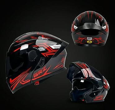 en ucuz moped: Modular motosiklet dəbilqəsi – qara/qırmızı dizayn Elave olaraq yeni — 4