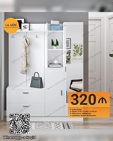 perla mebel dolablar: 1 qapı, Ağ, Açılan, Düz dolab — 1