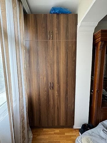 tekstil: İki bölməli, qapalı dolab - Material: laminat/LDSP, qoz ağacı — 1