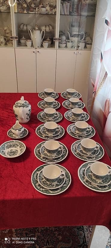 cay desmallari: Çay dəsti, rəng - Yaşıl, Farfor, Villeroy & Boch, 12 nəfərlik, Almaniya — 5
