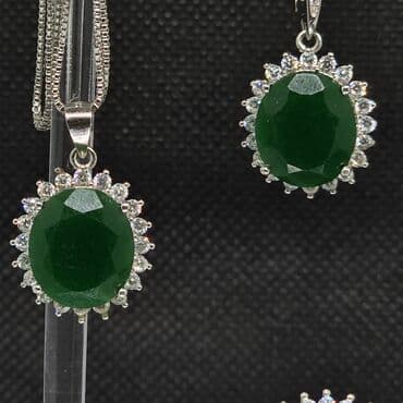 наборы из серебра с натуральными камнями: Dəstə daxildir: Üzük, Gümüş — 2