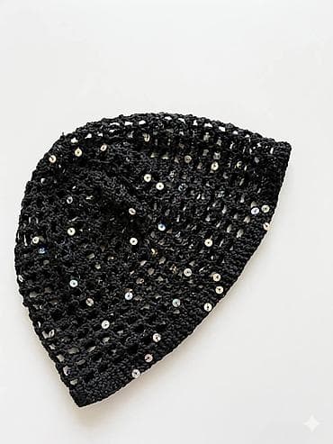 Məhsul: Qara toxunma Bandana - Material: Əl toxuması, qalın ipliklə — 1