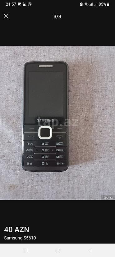 Samsung S5610, < 2 GB Memory Capacity, rəng - Qara, Düyməli