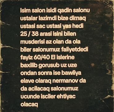 internet iş: Dırnaq ustası tələb olunur, Yerin icarəsi, 1-2 illik təcrübə — 1