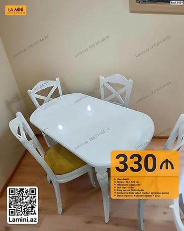 kohnə stul: Masa dəstləri – La Mini Kod: 3439 - Dəst tərkibi: masa + 4 ədəd stul — 1
