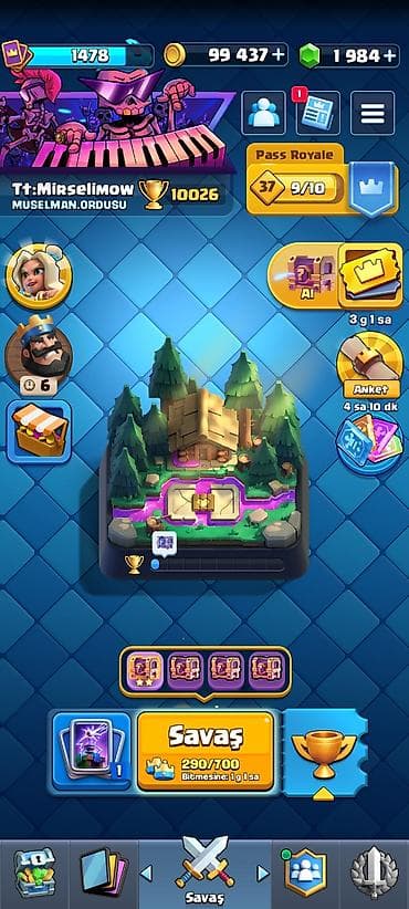 hesab satış: Clash Royale oyunu üçün yüksək səviyyəli hesab - Kupa: 10026 - Qızıl — 1